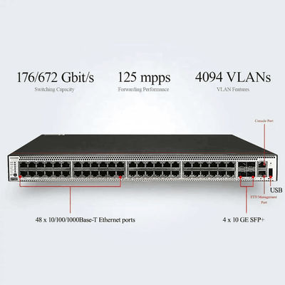 48*10/100/1000BASE-T منافذ إيثرنت و 4*10GE منافذ SFP PoE يُحوّل مع وظيفة LACP