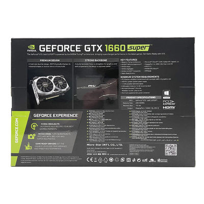 شريحة رقائق AMD MSI 1660 بطاقة GPU فائقة 6GB بطاقات رسومات فيديو 192 بت